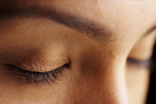 Closeup photo of a woman's eyelid